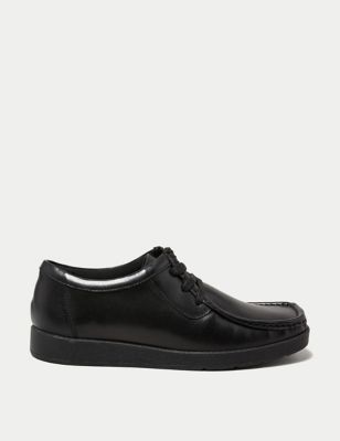 M&S Kids Leather Lace School Shoes (13 Small - 9 Large) - 5 LSTD - Black, Black