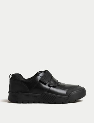 M&S Boys Leather Freshfeet School Shoes (13 Small - 9 Large) - 4.5 LNAR - Black, Black