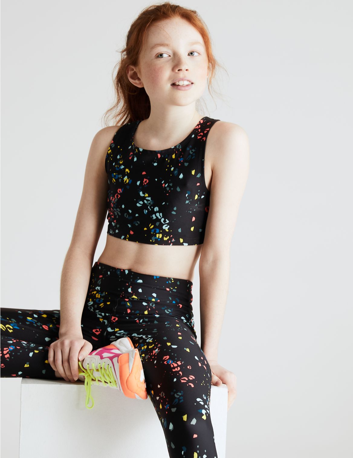 Printed Sports Crop Top (6-14 Yrs) multi-coloured