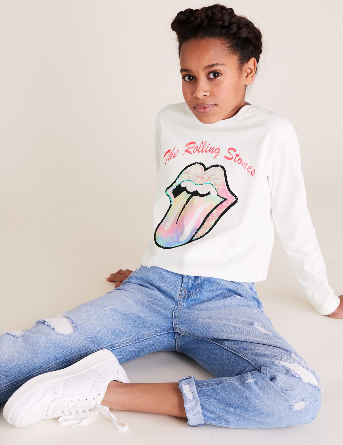 Pure Cotton The Rolling Stones&trade; Top (6-16 Yrs) white