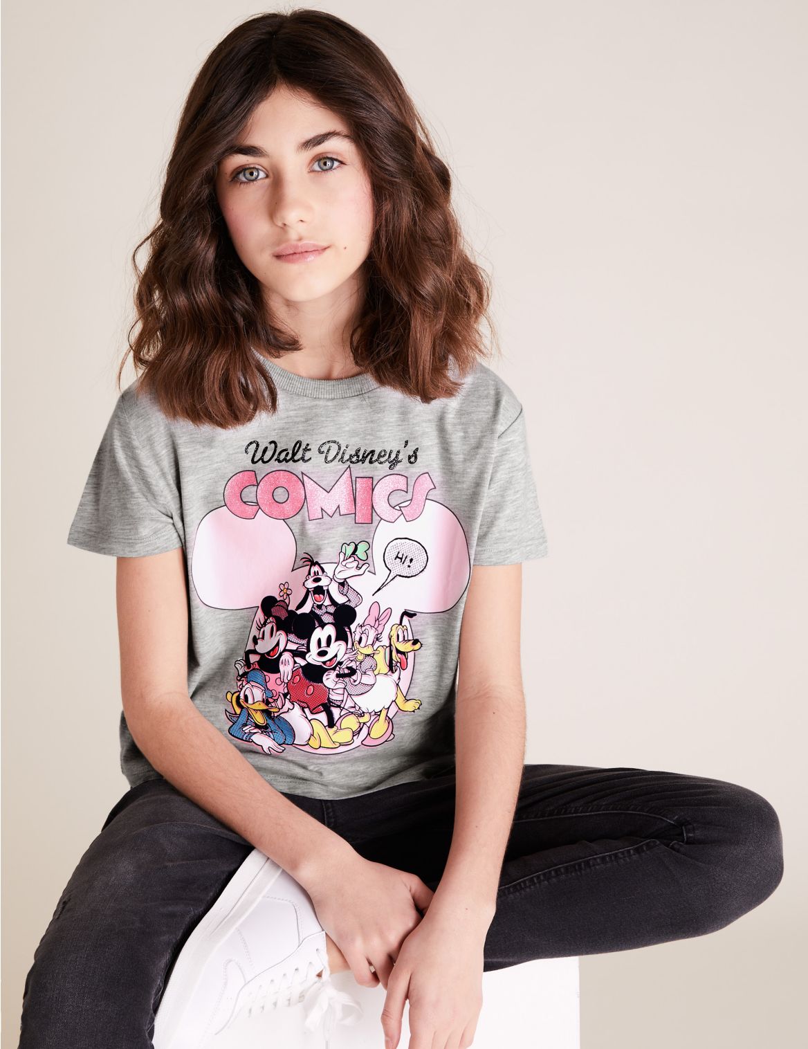 Cotton Disney&trade; Comics T-Shirt (6-16 Yrs) grey