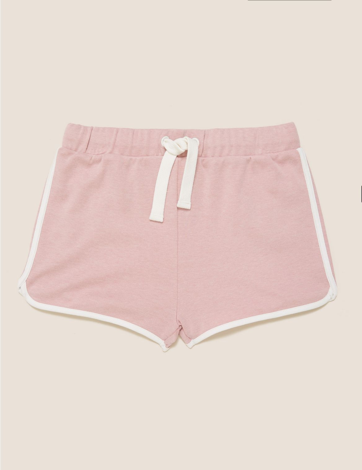 Cotton Contrast Trim Runner Shorts (6-16 Yrs) pink