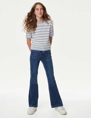M&S Girl's Denim Flared Jeans (6-16 Yrs) - 15-16, Denim