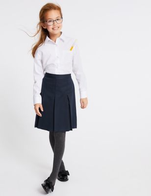 M&S Girls Longer Length School Skirt (2-16 Yrs) - 12-13XL - Grey, Grey