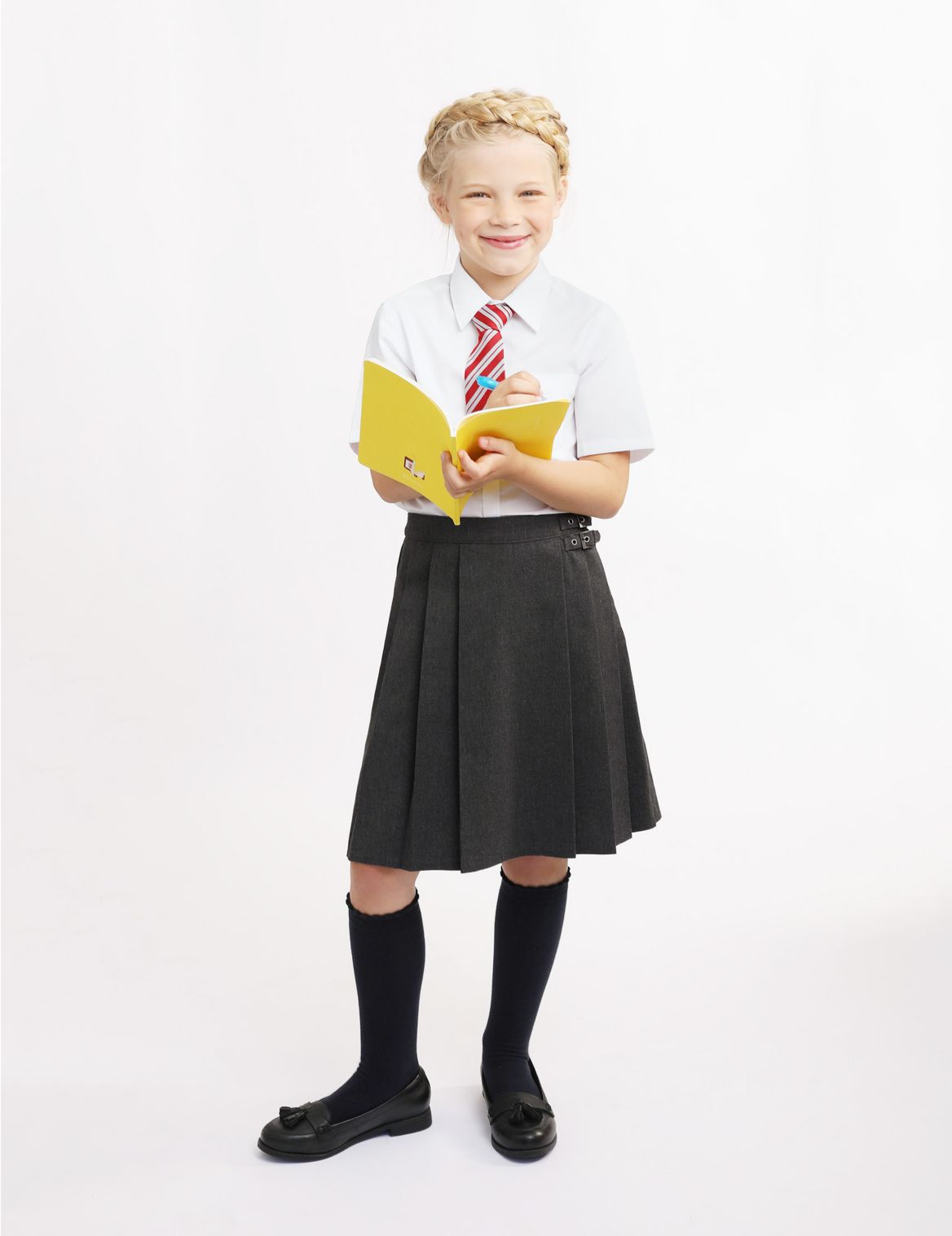 Girls' Kilt School Skirt grey