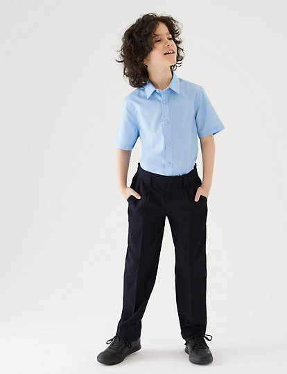 M&S Collection Boys' Regular Leg Additional Length Trousers (2-16 Yrs) - 36Sht - Black, Black