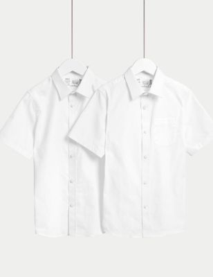 White Short Sleeve School Shirts