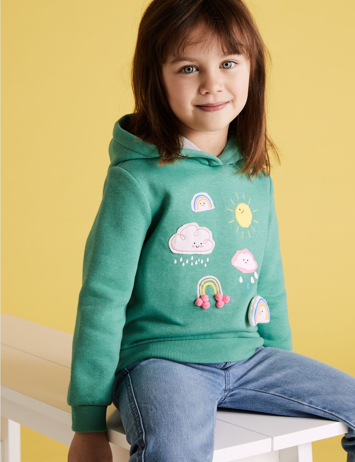 Cotton Weather Hoodie (2-7 Yrs) green