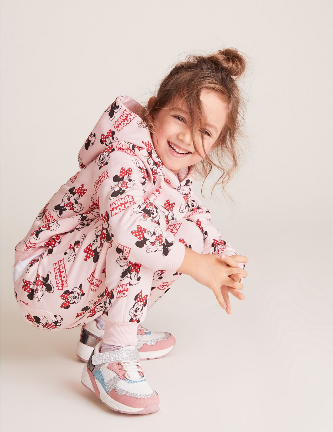 Cotton Disney Minnie Mouse&trade; Print Joggers (2-7 Yrs) pink