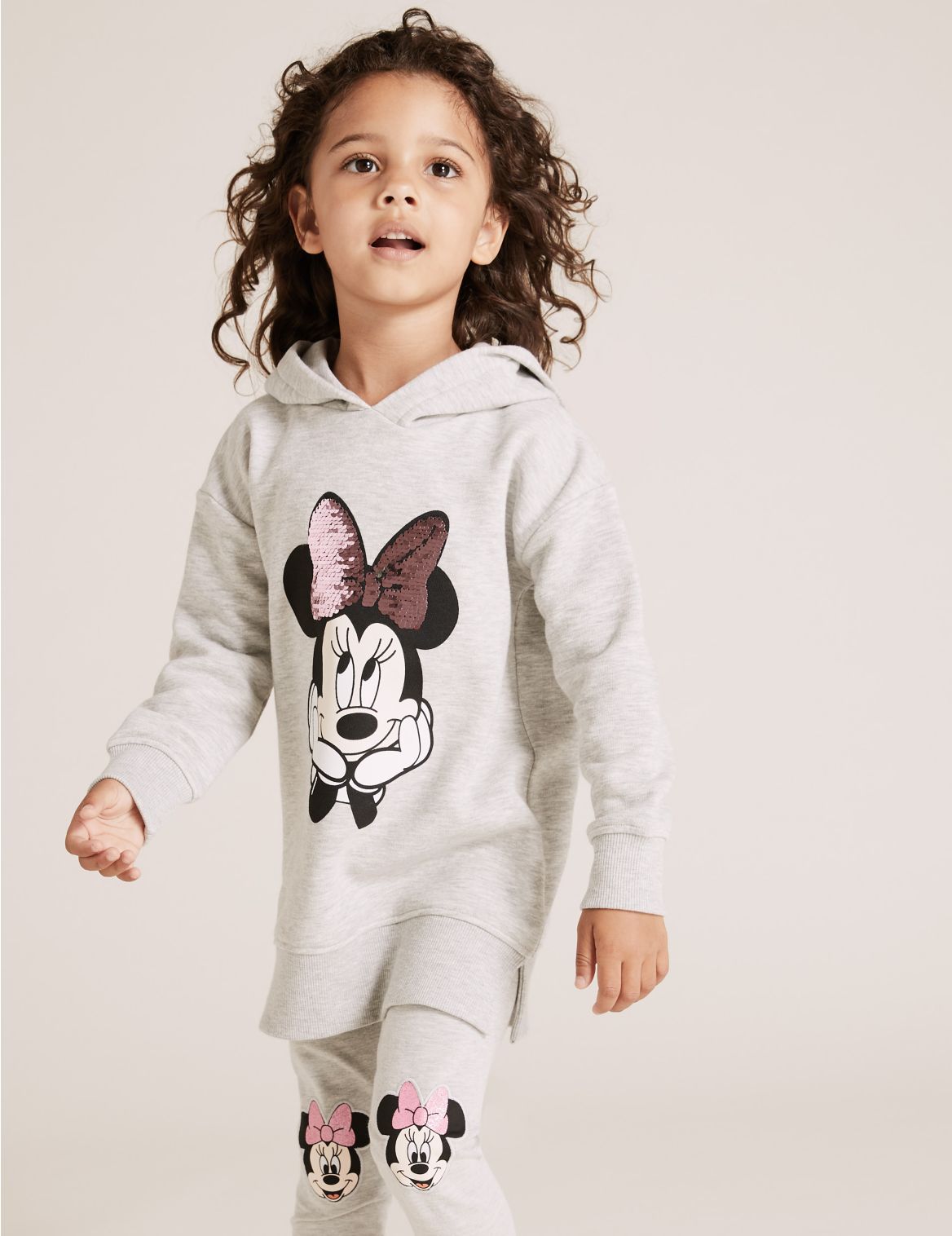 Cotton Disney Minnie&trade; Sweatshirt Dress (2-7 Yrs) grey