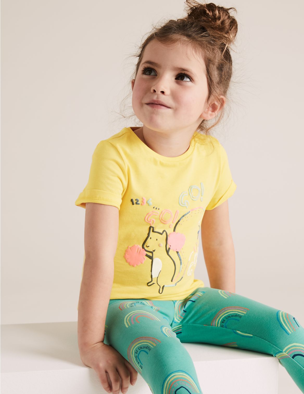 Pure Cotton Squirrel T-Shirt (2-7 Yrs) yellow