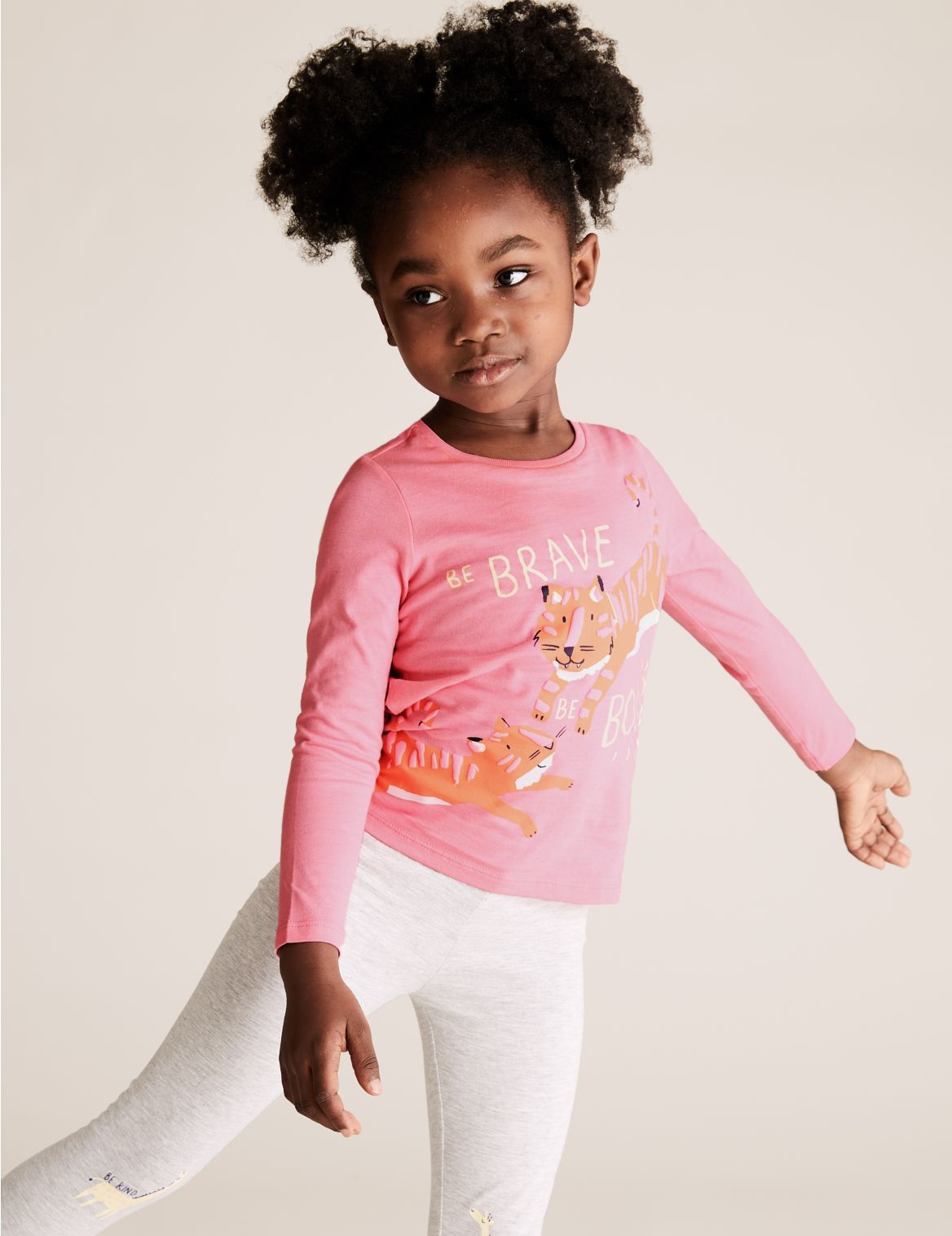 Pure Cotton Tiger Top (2-7 Yrs) pink
