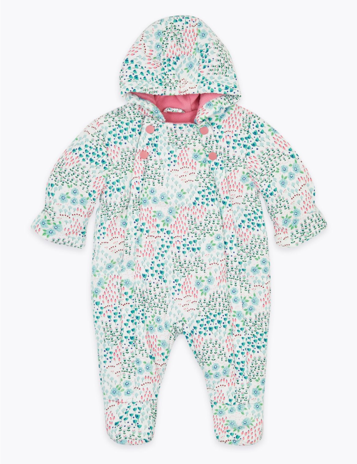 Stormwear&trade; Floral Padded Snowsuit (0-3 Yrs) white