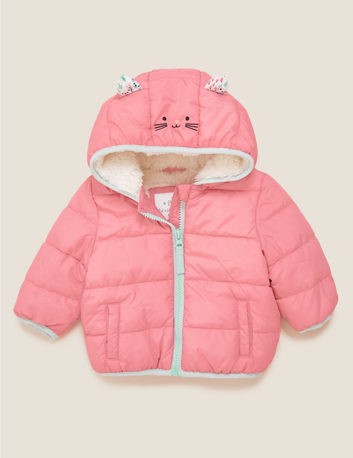 Stormwear&trade; Padded Cat Jacket (0-3 Yrs) pink