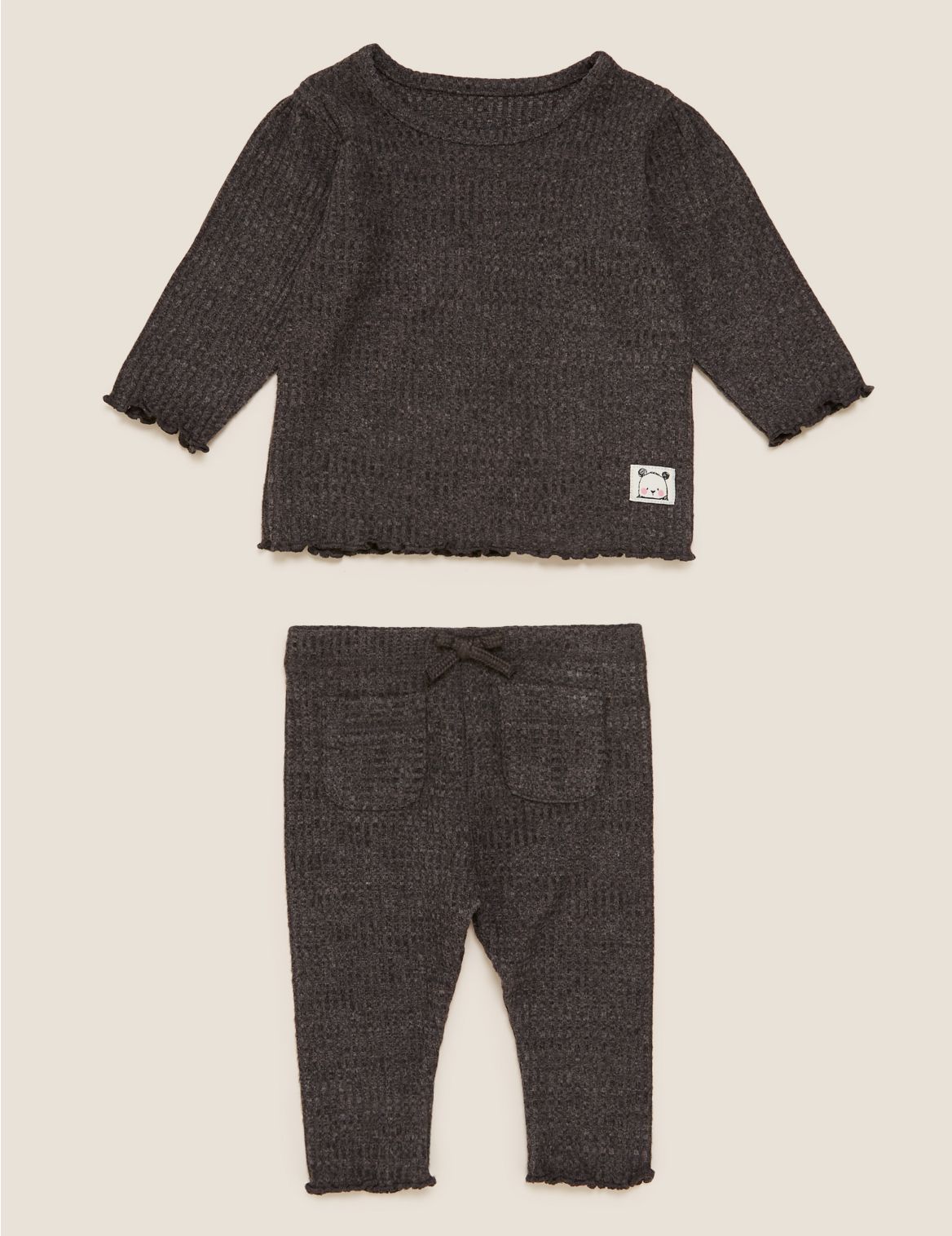 2pc Supersoft Ribbed Outfit grey