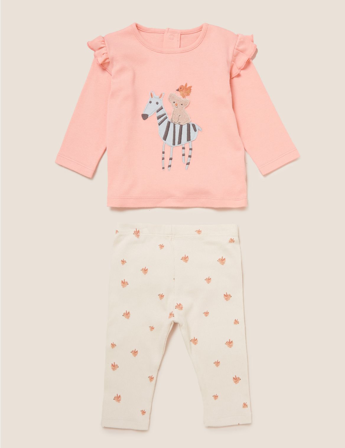 2pc Pure Cotton Animal Outfit (7lbs- 12 Mths) orange