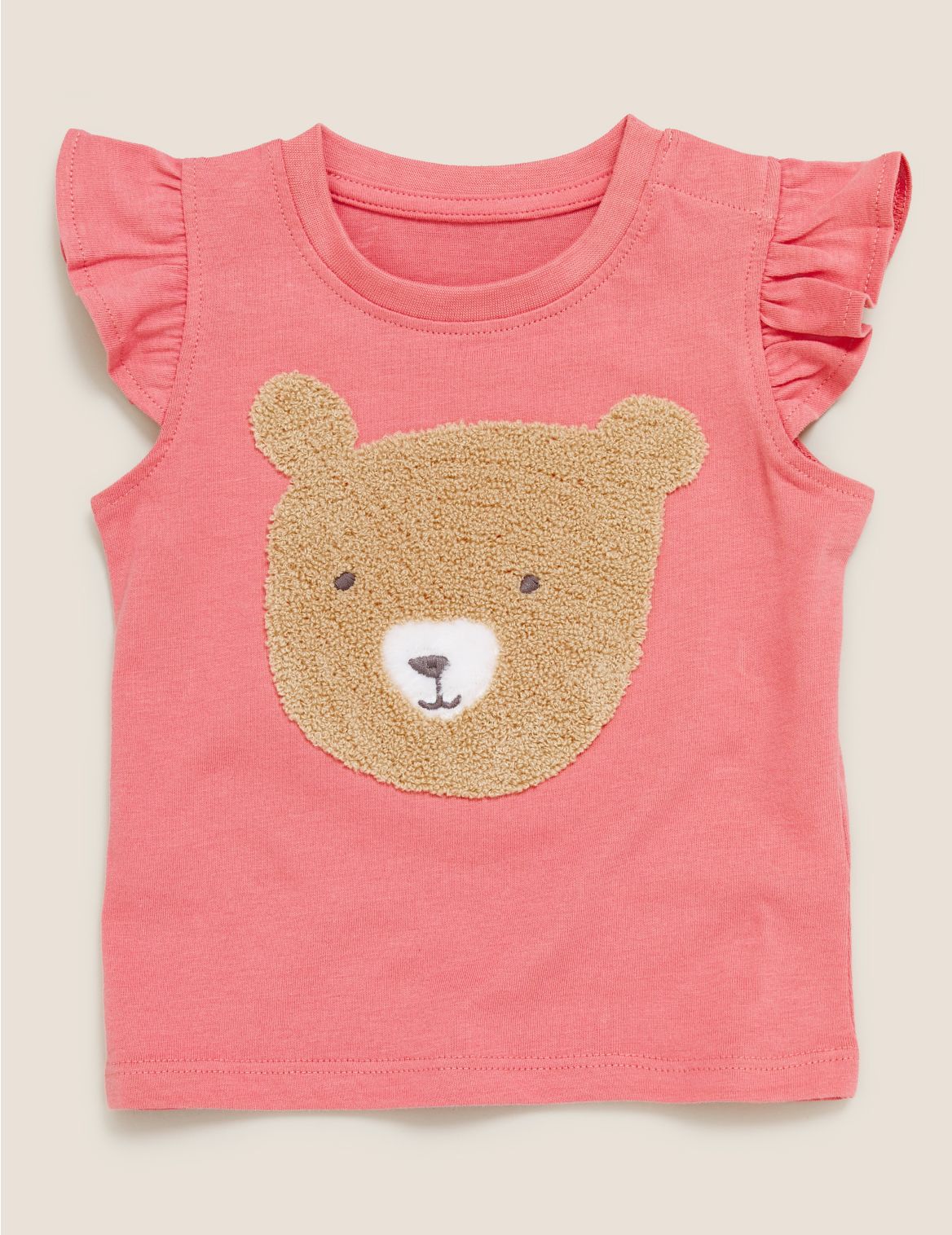 Pure Cotton Bear T-Shirt (0-3 Yrs) pink