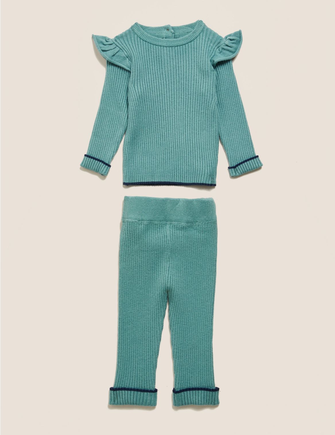 2 Piece Knitted Outfit (0-3 Yrs) green