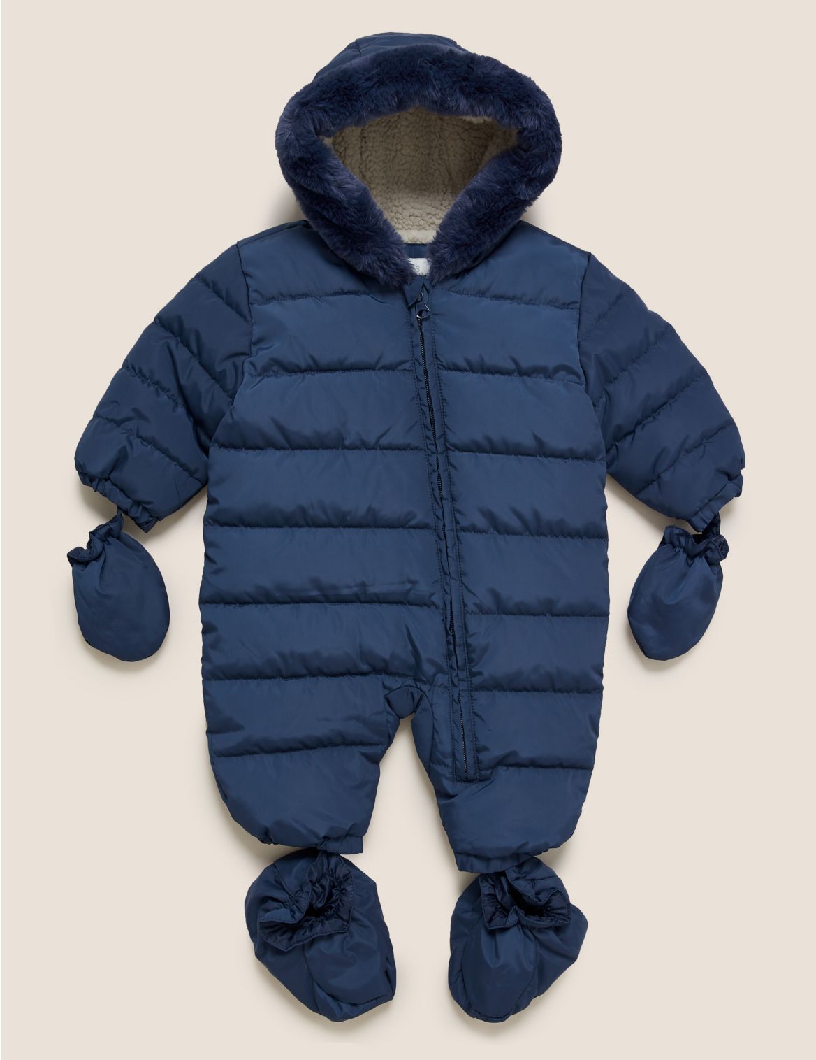 Padded Hooded Snowsuit (0-3 Yrs) navy