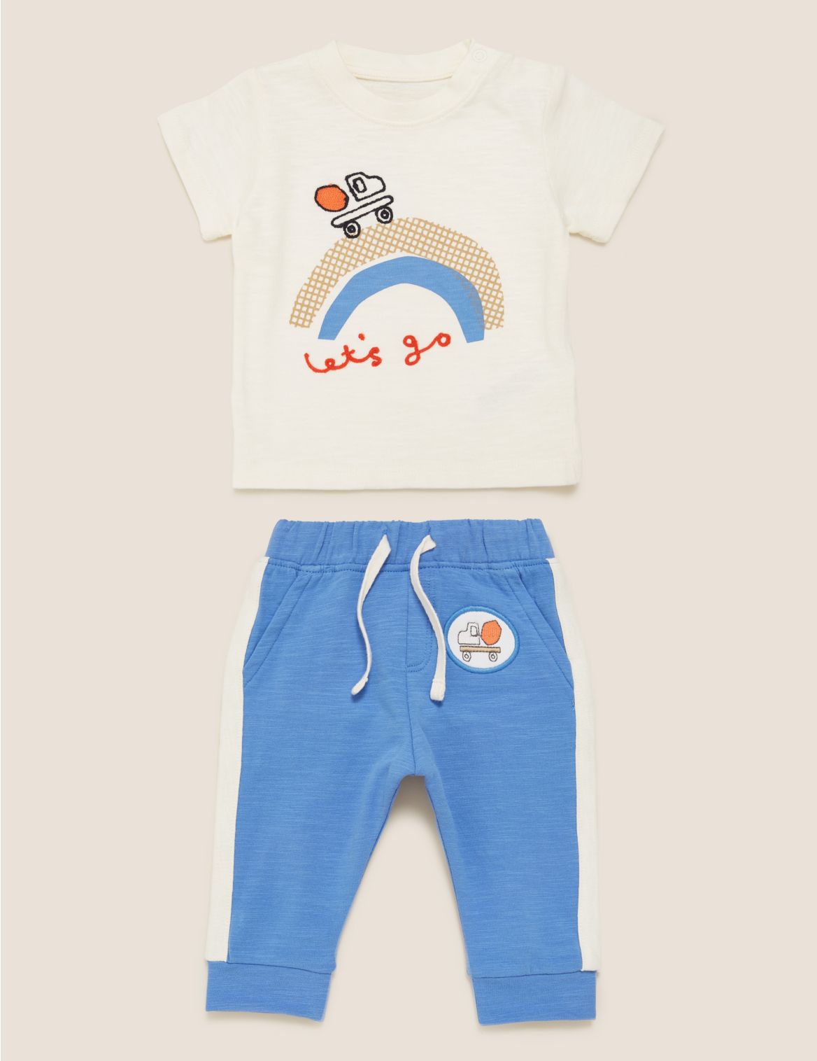 2pc Cotton Transport Outfit (0-3 Yrs) blue