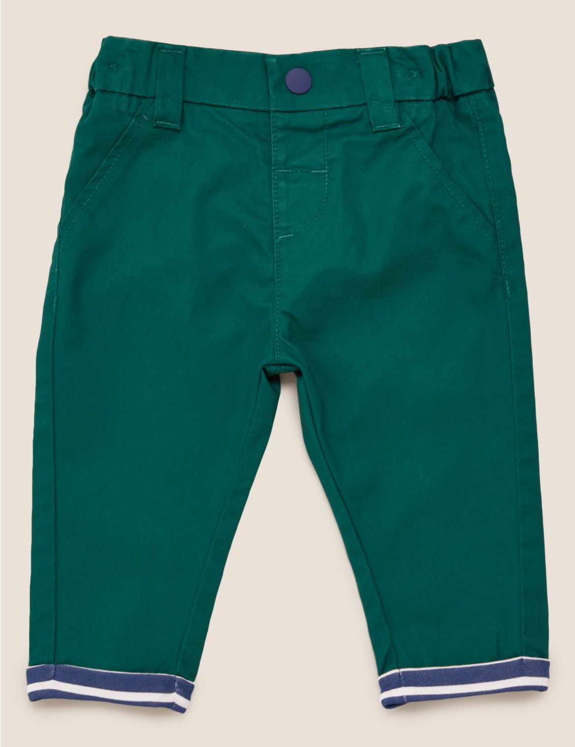 Pure Cotton Twill Trousers (0-3 Yrs) green