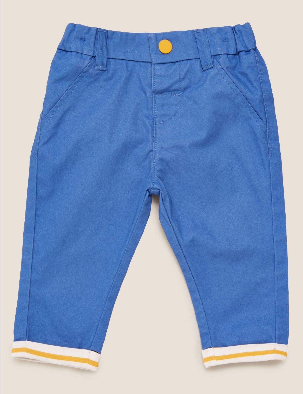 Pure Cotton Twill Trousers (0-3 Yrs) blue
