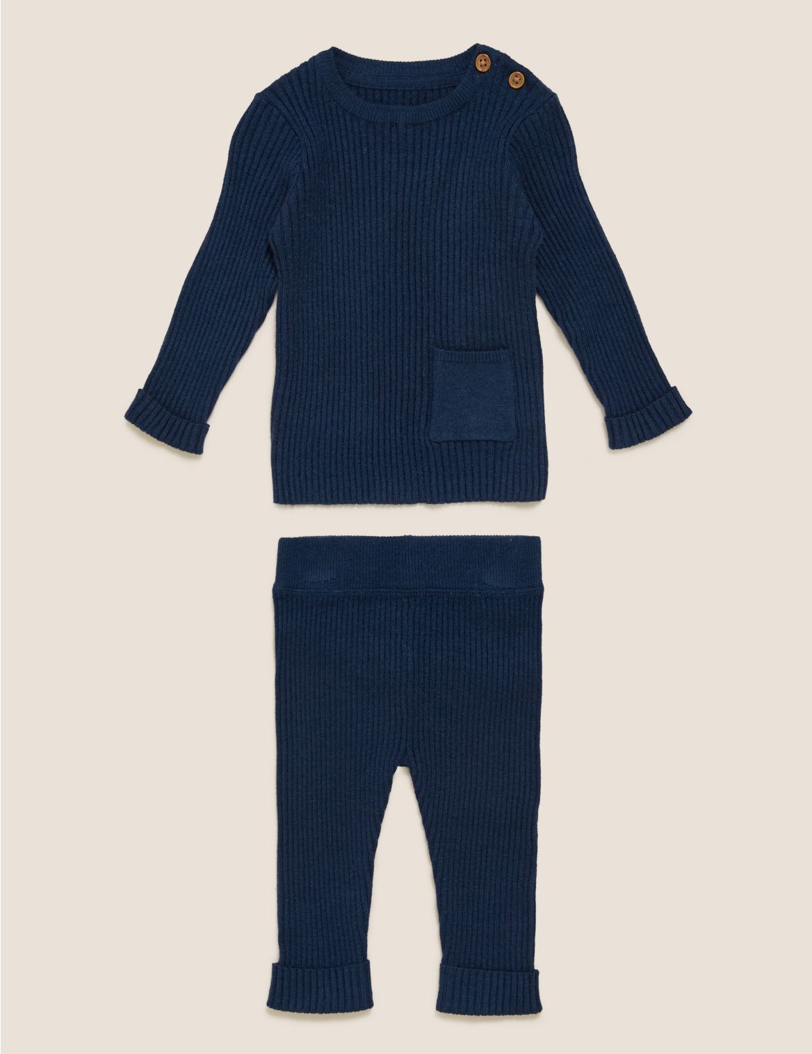 2pc Knitted Outfit (0-3 Yrs) navy