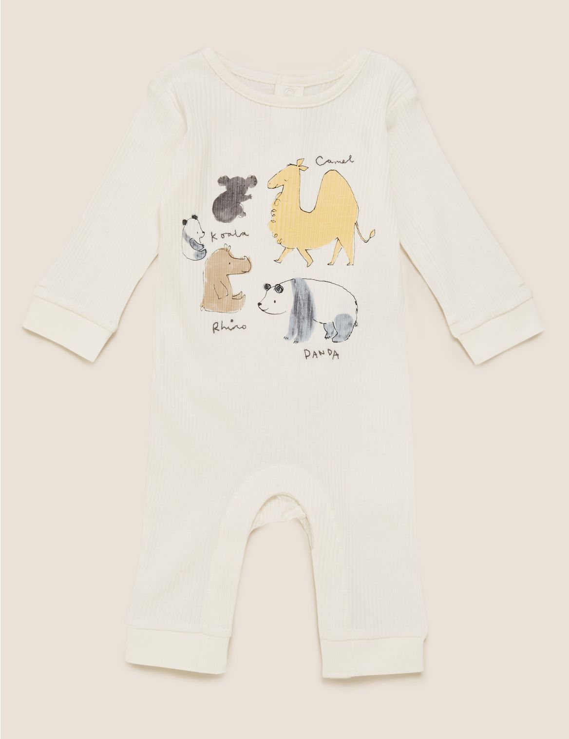 Pure Cotton Animal All In One (7lbs- 12 Mths) white
