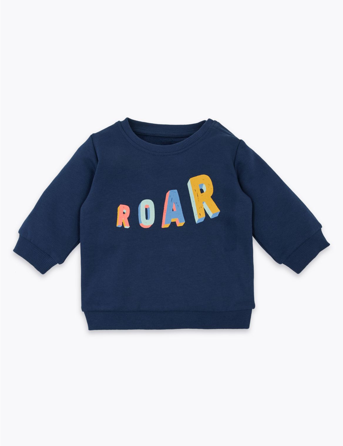 Cotton Roar Slogan Sweater (0-3 Yrs) navy