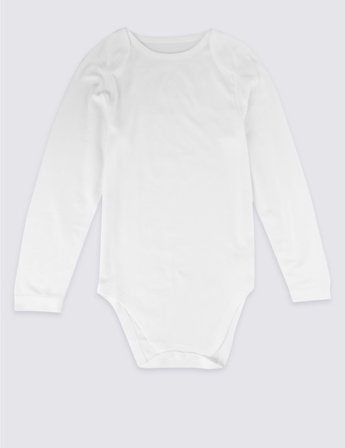 Flat Seams Pure Cotton Long Sleeve Bodysuit (3-16 Years) white