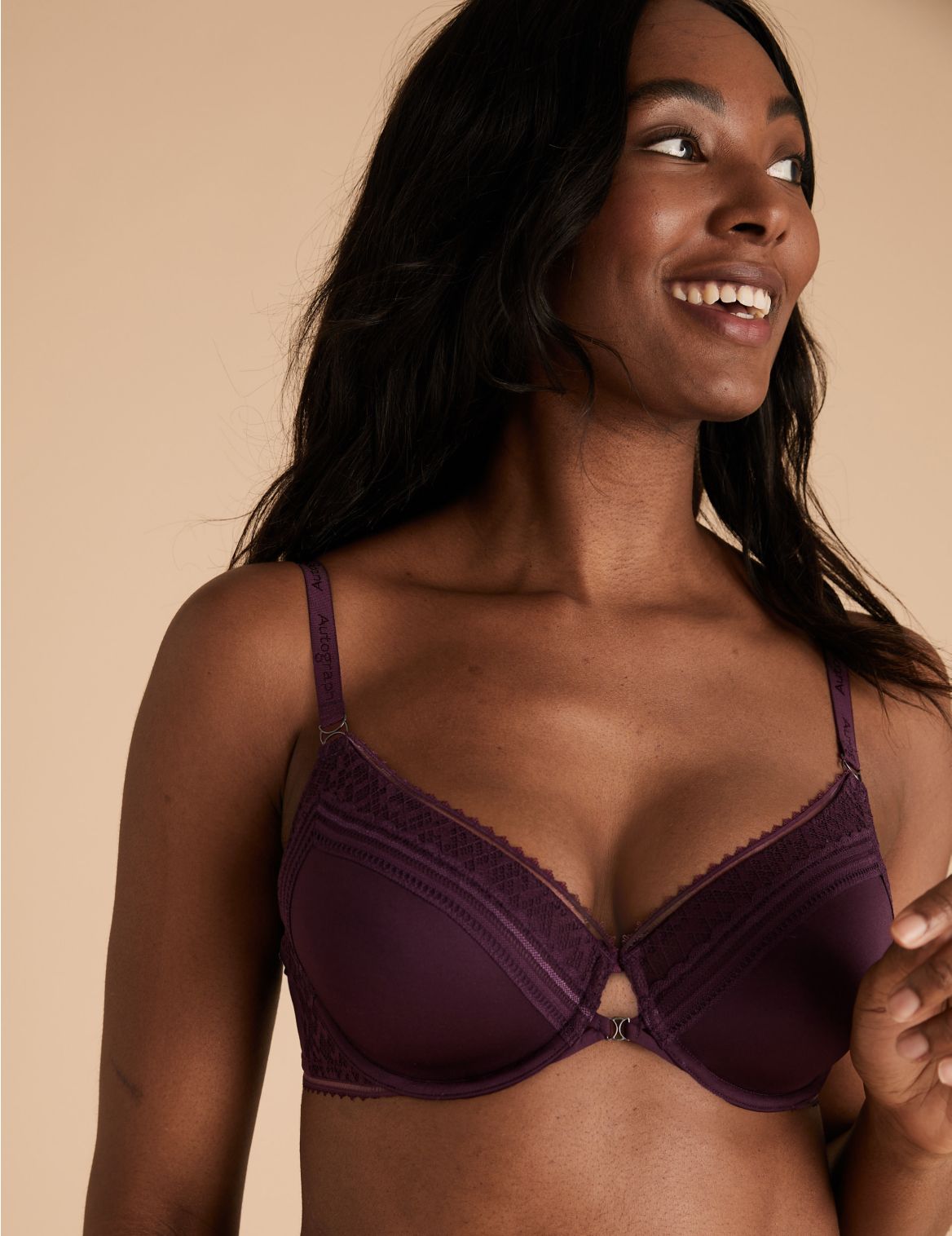 Snake Lace Padded Full Cup bra A-E purple