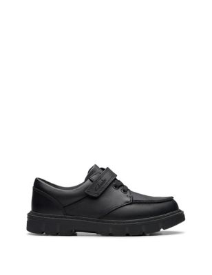 Clarks Boys' Leather Riptape School Shoes (10 Small - 2.5 Large) - 10 SF - Black, Black