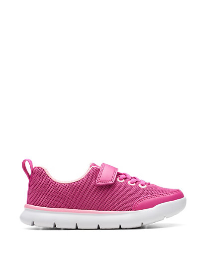clarks kids' riptape trainers (7 small - 4 large) - 11.5sf - pink, pink