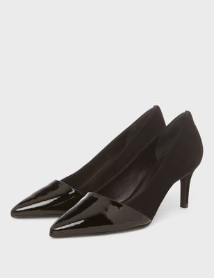 M&S Hobbs Womens Leather Slip-On Stiletto Heel Court Shoes