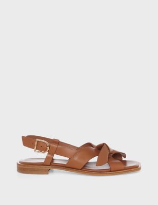 Hobbs Womens Leather Strappy Flat Sandals - 7 - Brown Mix, Brown Mix