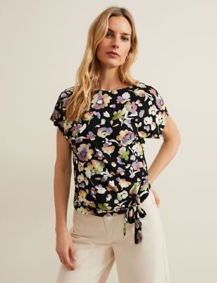 Phase Eight Womens Floral Top - 12 - Black Mix, Black Mix
