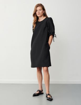 Finery London Womens Round Neck Knee Length Shift Dress - 12 - Black, Black