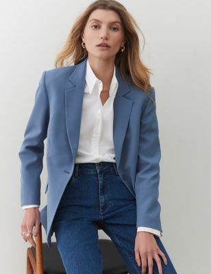 Finery London Womens Tailored Single Breasted Blazer - 16 - Blue, Blue