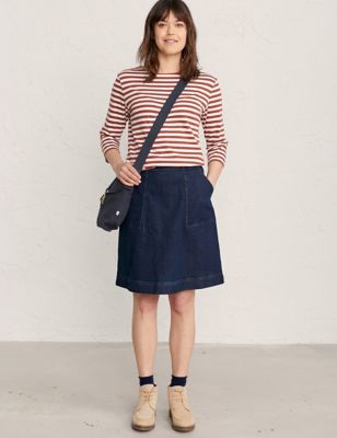 M&S Seasalt Cornwall Womens Cotton Rich Knee Length A-Line Skirt