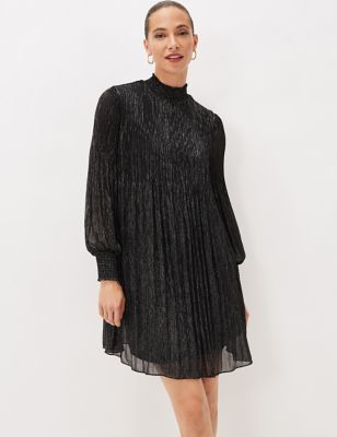 M&S Phase Eight Womens Sparkly High Neck Mini Shift Dress