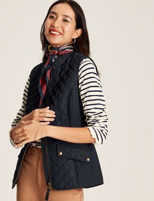 Joules Womens Quilted Gilet - 6 - Navy, Navy