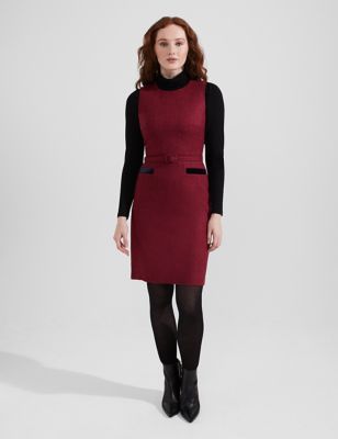 Hobbs Womens Pure Wool Mini Shift Dress - 14 - Red, Red