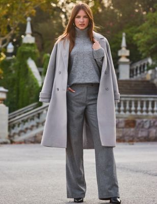 Sosandar Womens Double Breasted Longline Tailored Coat - 8 - Grey, Grey