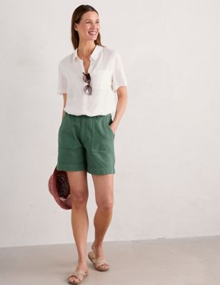 Seasalt Cornwall Womens Pure Cotton Shorts - 20 - Dark Green, Dark Green
