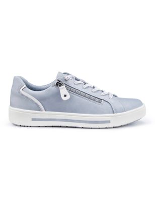 Hotter Womens Leo Lace-Up Trainers - 4 - Blue, Blue