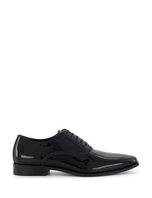 Dune London Mens Wide Fit Leather Oxford Shoes - 8 - Black, Black