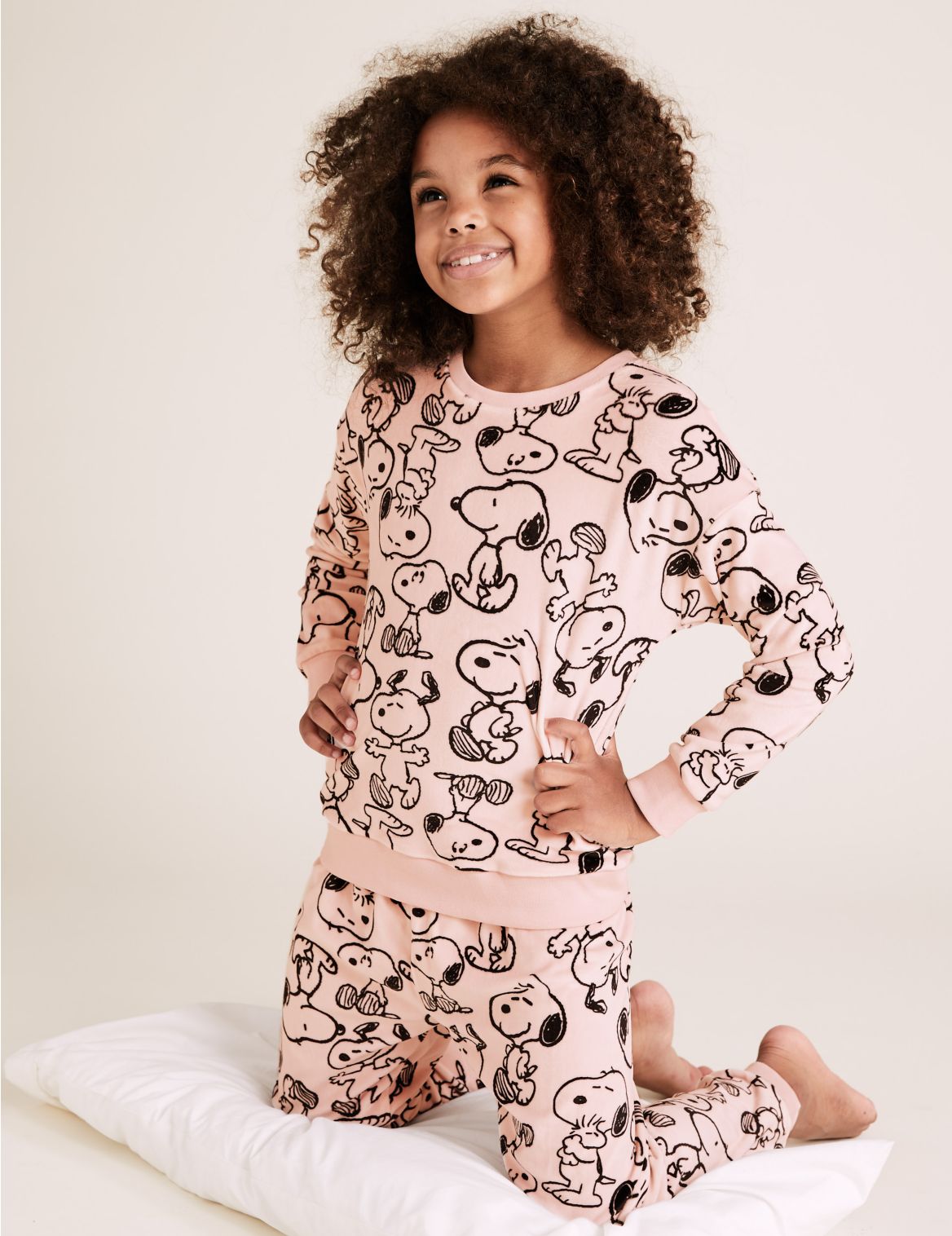 Snoopy&trade; Velour Pyjama Set (6-16 Yrs) pink