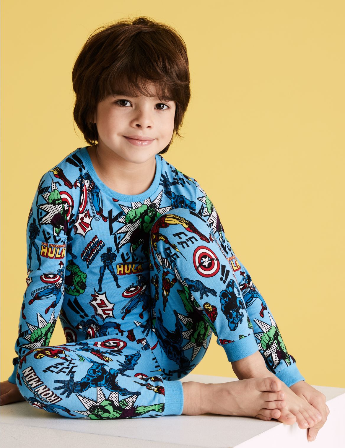 Cotton Marvel&trade; Pyjamas (3-11 Yrs) multi-coloured