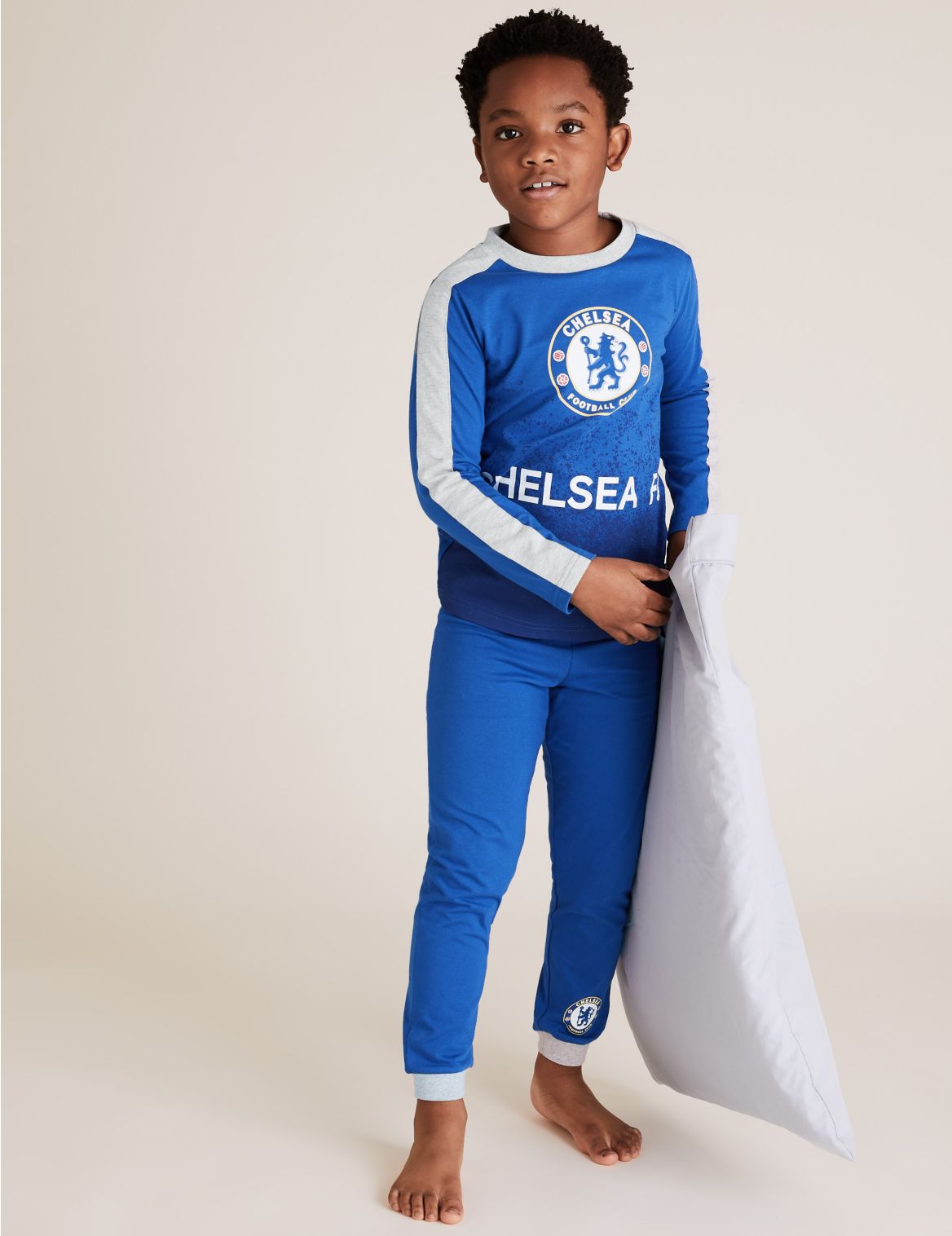 Pure Cotton Chelsea FC&trade; Pyjama Set (3-16 Yrs) blue