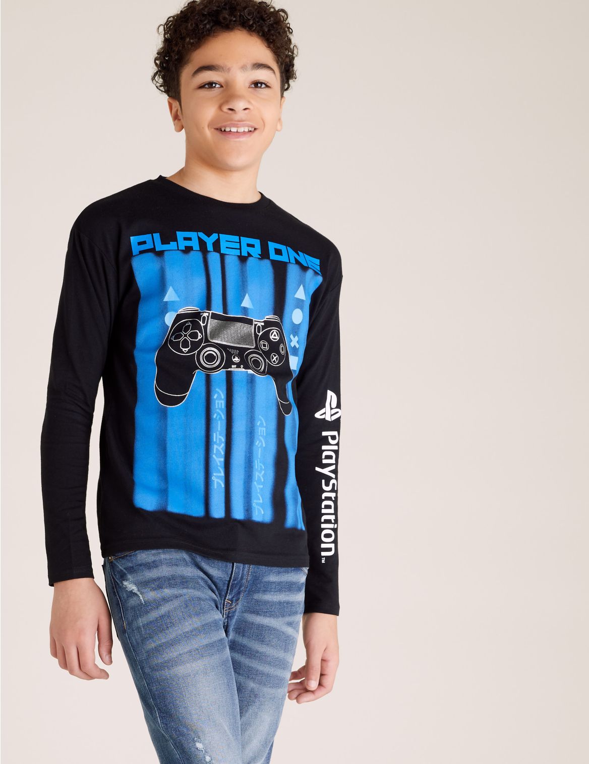 Pure Cotton PlayStation&trade; Top (6-16 Yrs) black